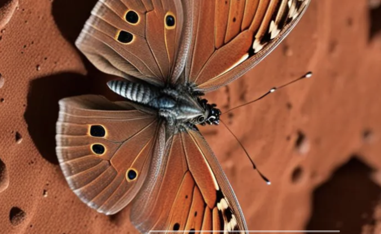A Butterfly on Mars. AI Generated